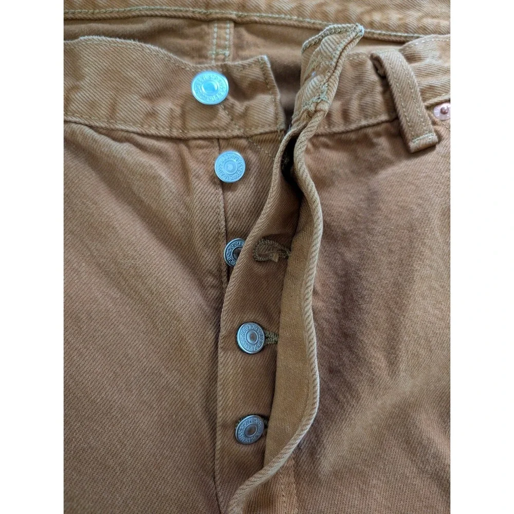 Levi's 501 Mens Denim Jeans Size 36x29 Button Fly Straight‎ Leg Khaki